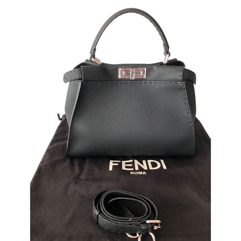 black leather fendi bag|fendi bag price list.